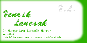 henrik lancsak business card