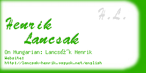 henrik lancsak business card